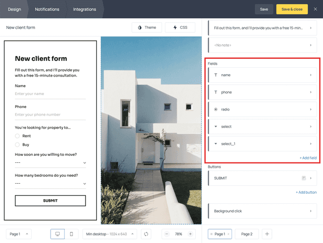 How to edit form fields in Getform