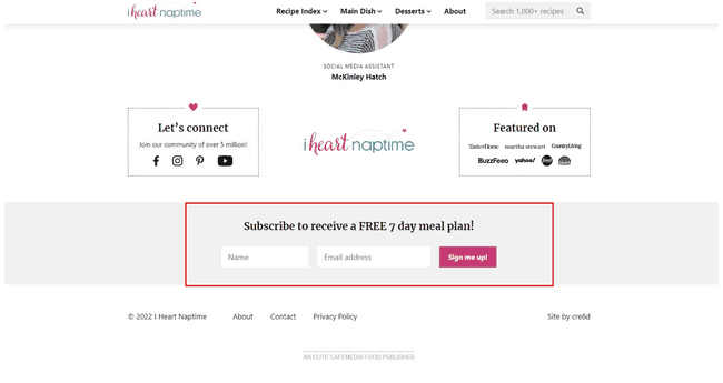 embedded email form to promote an opt-in freebie on a website