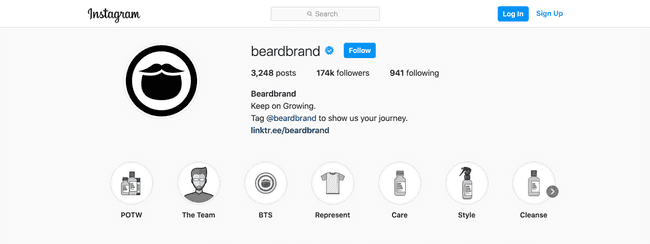 BeardBrand encourage their followers to share feedback using the company’s tag