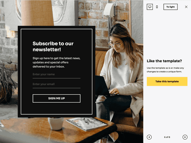 Getform landing page template designed to promote opt-in freebies
